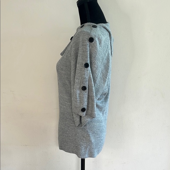 AGB Gray Cowl Neck Sweater with Asymmetrical Design - Picture 3 of 5